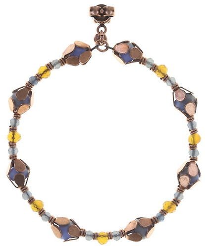 Bild für Ohrstecker baumelnd Beat of the Beads Blau / Braun  