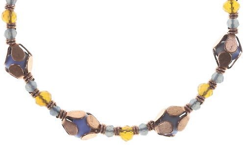 image for Earring Stud Dangling Beat of the Beads Blue / Brown  