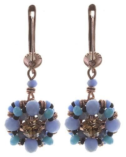 image pour Boucles d'oreilles pendantes Beat of the Beads Bleu / Marron  