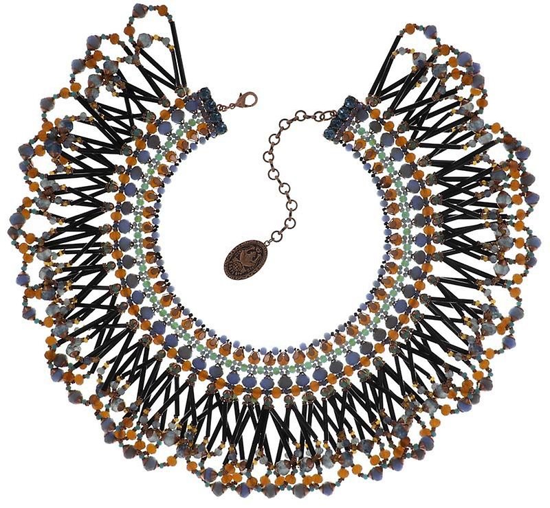 Bild für Choker Collier Beat of the Beads Blau / Braun  