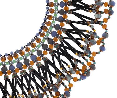 image for Necklace Choker-Collier Beat of the Beads Blue / Brown  