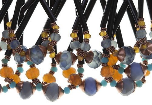 Bild für Choker Collier Beat of the Beads Blau / Braun  