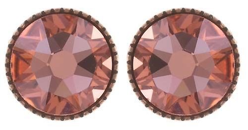 image for Earring Stud-Flat Black Jack Pink rose peach SS 34