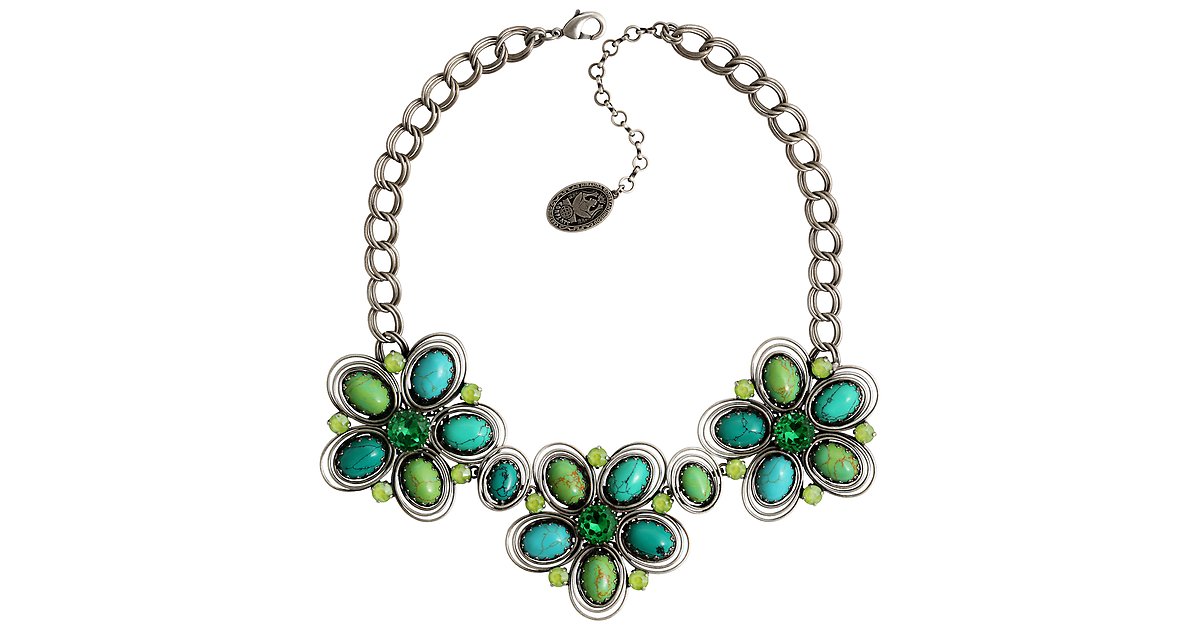 KONPLOTT / Necklace collier Boho Twist green size XL