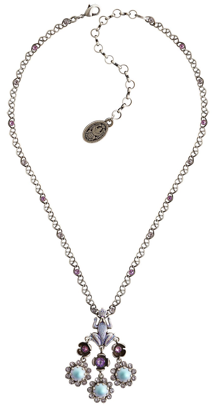 image for Necklace Little Frog Prince Blue / Pink  