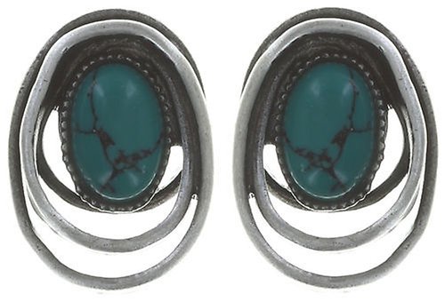 image for Earring Stud Boho Twist Green  