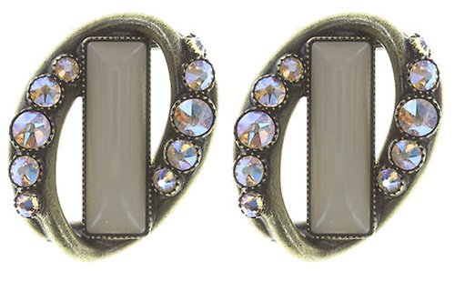 image for Earring Stud Heavy Metals White  