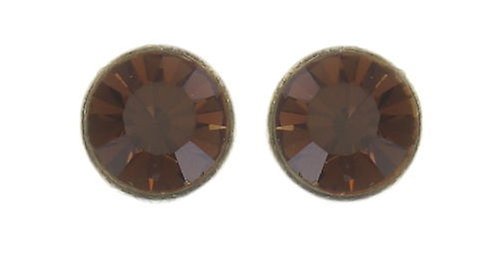 image for Earring Stud Black Jack Brown smoked topaz PP 32