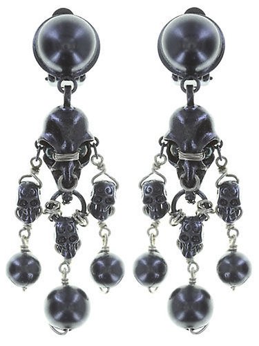 Kép Earring clip dangling Spell on You Gun Metal / Lt. Antique Silver  