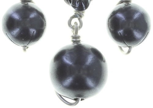 Kép Earring clip dangling Spell on You Gun Metal / Lt. Antique Silver  