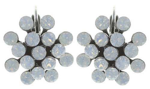 image for Earring Eurowire Magic Fireball White / Grey white opal mini