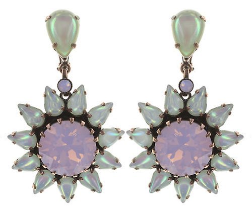 image for Earring Clip Dangling Sunflower White / Pink  size L