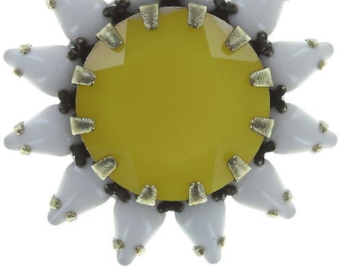 image for Earring stud dangling Sunflower Yellow / White / Green  size XL