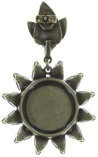 image for Earring stud dangling Sunflower Yellow / White / Green  size XL