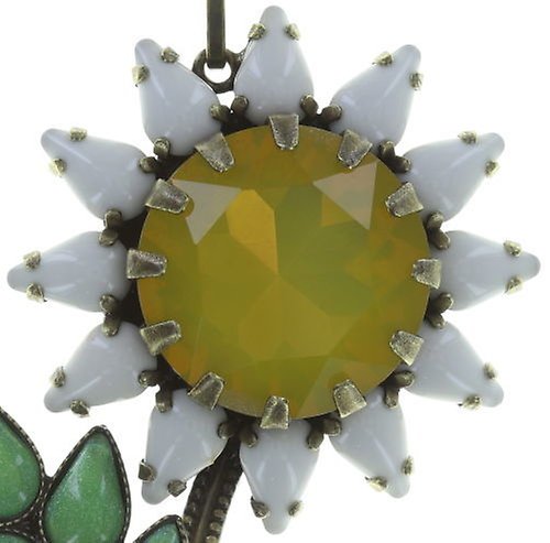 Bild für Ohrstecker baumelnd Sunflower Gelb / Weiß / Grün  Größe XL