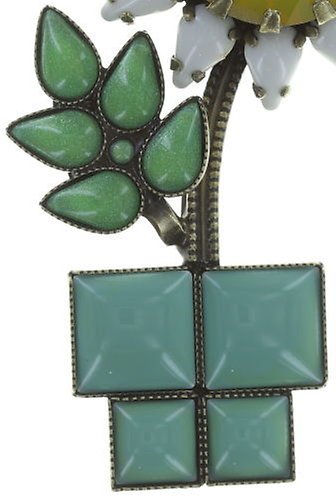 Bild für Ohrstecker baumelnd Sunflower Gelb / Weiß / Grün  Größe XL