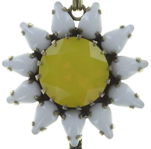 image for Earring stud dangling Sunflower Yellow / White / Green  size L