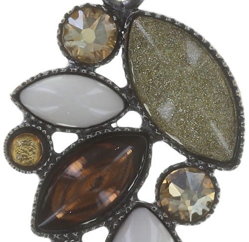 image pour Clou d'oreille pendant Dance with Navette Marron  