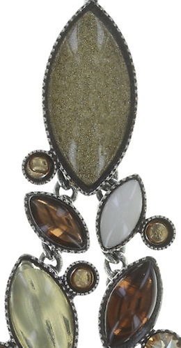 image for Earring Stud Dangling Dance with Navette Brown  