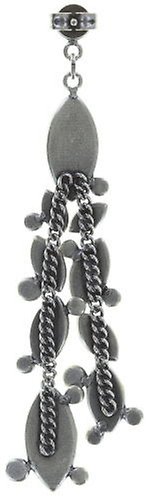 image for Earring Stud Dangling Dance with Navette Brown  