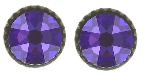 Bild für Ohrstecker flach Black Jack Lila Kristall Heliotrop SS 20