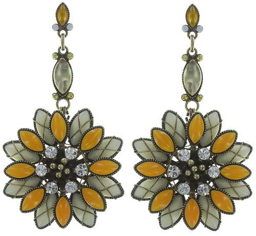 image for Earring Stud Dangling Psychodahlia Yellow  size L