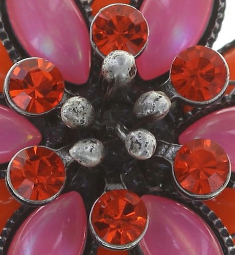 image for Earring clip Psychodahlia Pink / Orange  size M