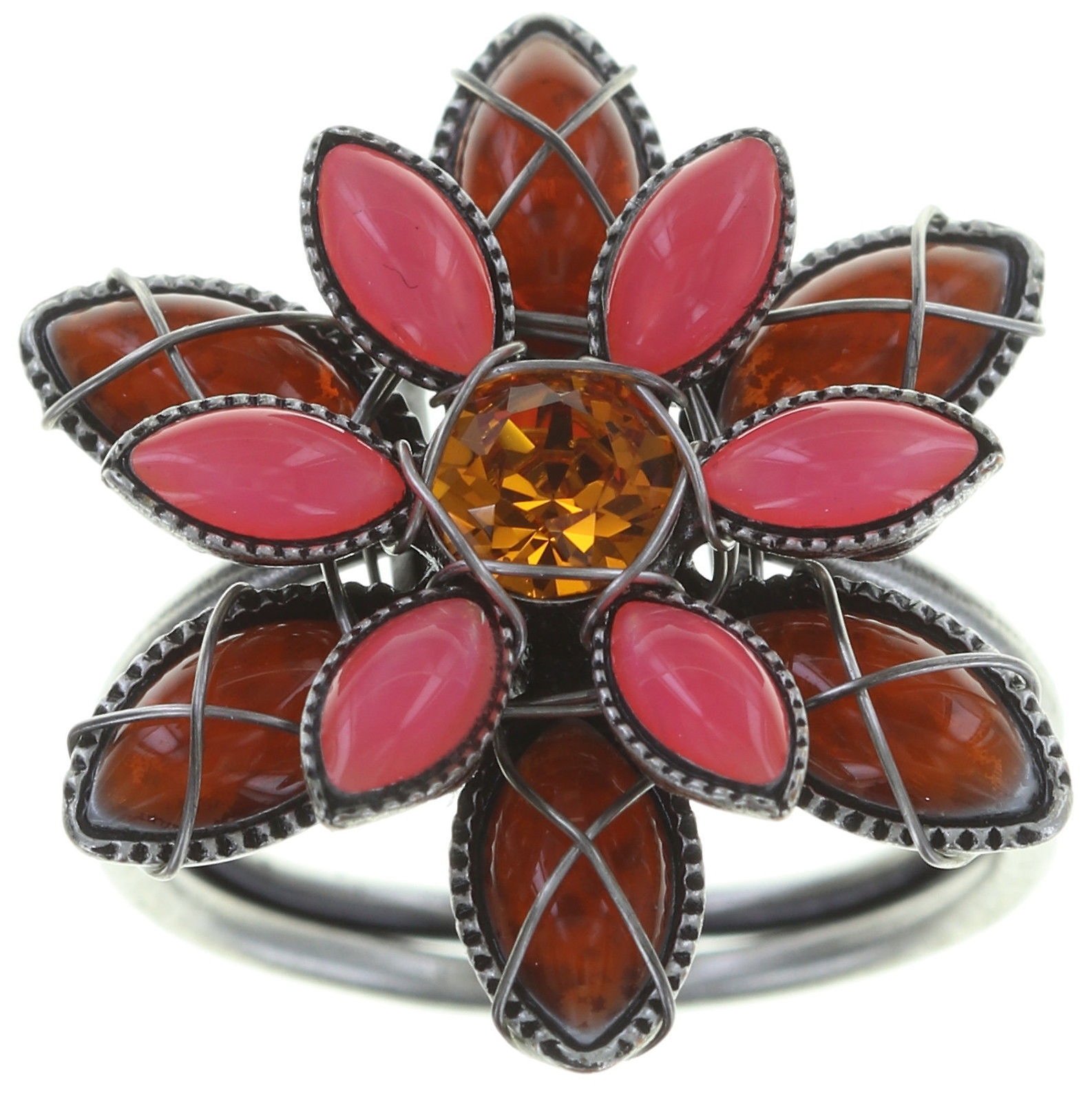 image for Ring Psychodahlia Pink / Orange  size S
