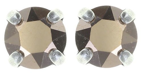 image for Earring Stud Black Jack Beige / Pink crystal rose gold SS 29