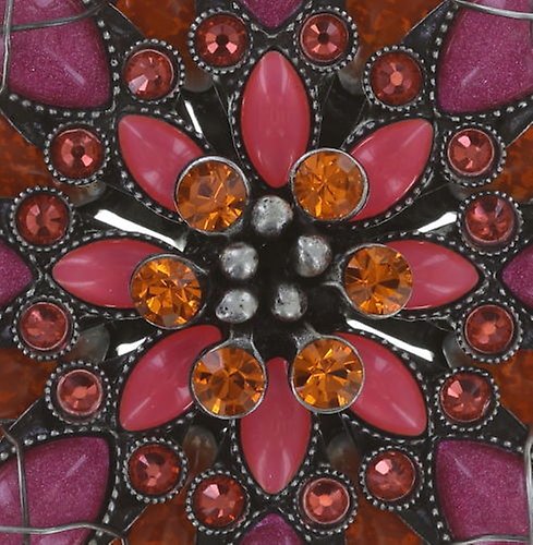 Bild für Halskette mit Anhänger Psychodahlia Pink / Orange  Größe XL