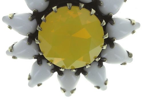 image pour Boucle d'oreille Clip pendante Sunflower Jaune / Blanc  size L