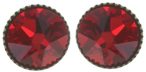 image pour Clou d'oreille plat Black Jack Rouge light siam SS 34