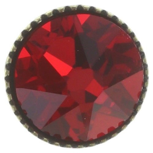 image for Earring Stud-Flat Black Jack Red light siam SS 34