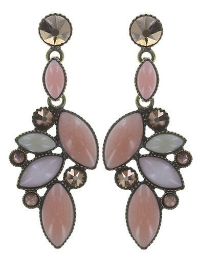 image pour Clou d'oreille pendant Dance with Navette Beige  