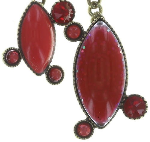 image for Necklace Pendant Dance with Navette Red  