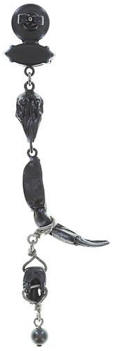 image for Earring Stud Dangling Spell on You Gun Metal / Lt. Antique Silver  