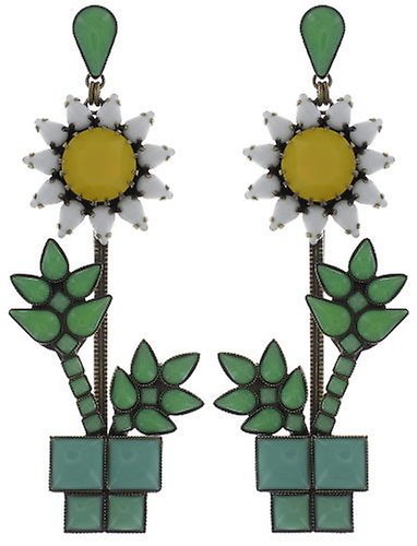 Bild für Ohrstecker baumelnd Sunflower Gelb / Weiß / Grün  Größe L