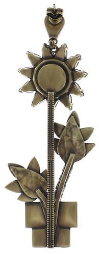 image pour Clou d'oreille pendant Sunflower Jaune / Blanc / Vert  size L