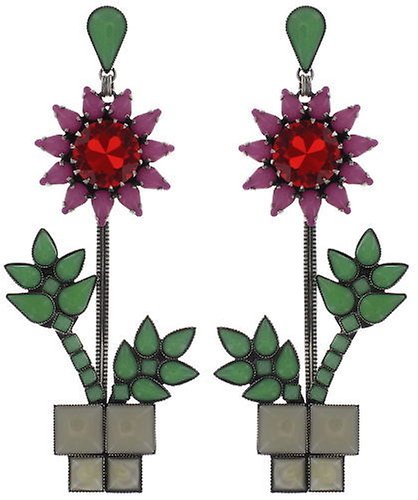 image pour Clou d'oreille pendant Sunflower Rose / Vert  size L