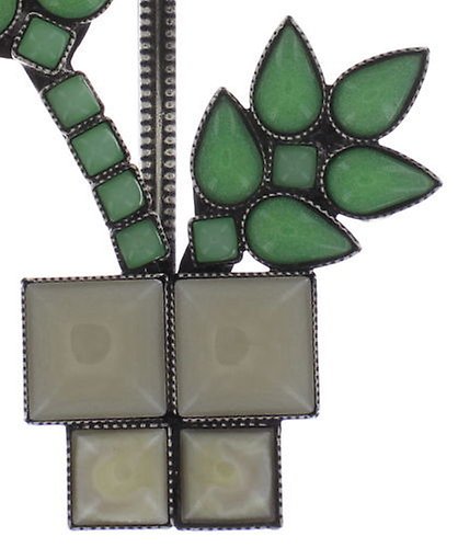 image pour Clou d'oreille pendant Sunflower Rose / Vert  size L