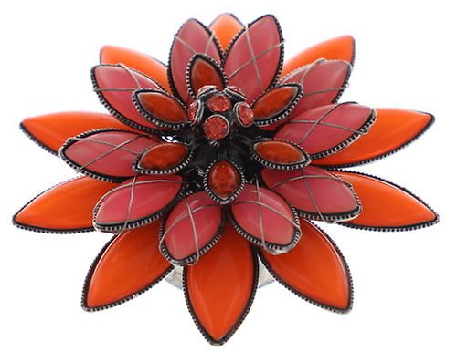 image pour Anneau Psychodahlia Rose / Orange  size 2XL