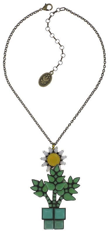 image for Necklace Pendant Sunflower Yellow / White / Green  size L