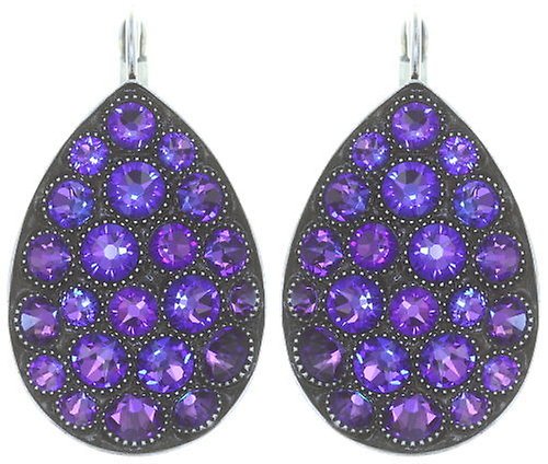 image for Earring Eurowire Tears of Joy Lila crystal heliotrope size L