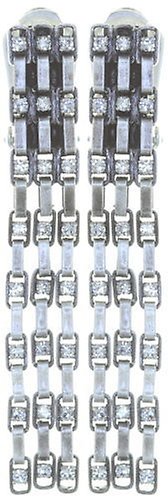 image pour Boucle d'oreille Clip pendante Industrial Blanc crystal 