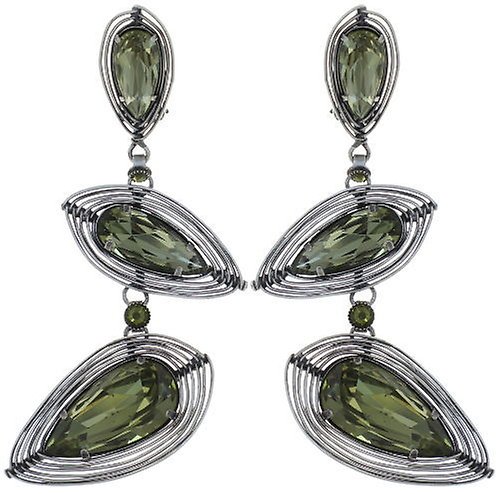 image pour Boucle d'oreille Clip pendante Amazonia Vert  