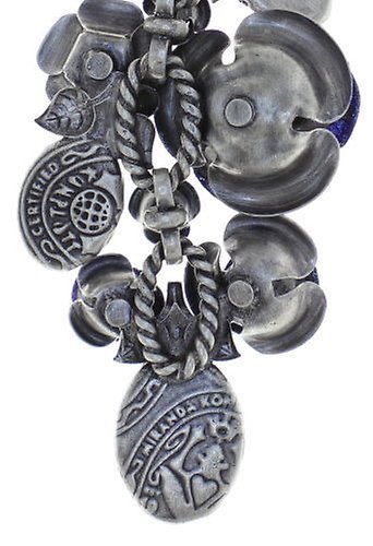 image for Earring Stud Dangling They Call Me The Wild Rose Blue / Lila  