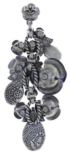 image for Earring Stud Dangling They Call Me The Wild Rose Blue / Lila  