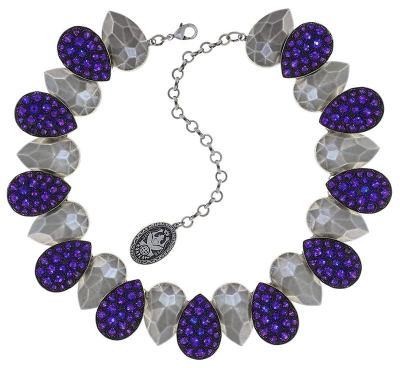 Bild für Halskette Collier Tears of Joy Lila Kristall Heliotrop Größe L