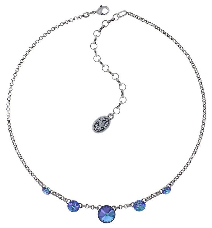 image for Necklace Rivoli Blue / Green aquamarine vitrail light 