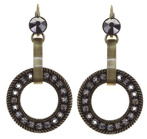 image for Earring Eurowire Dangling Rock 'n' Glam Grey crystal lt.chrome 